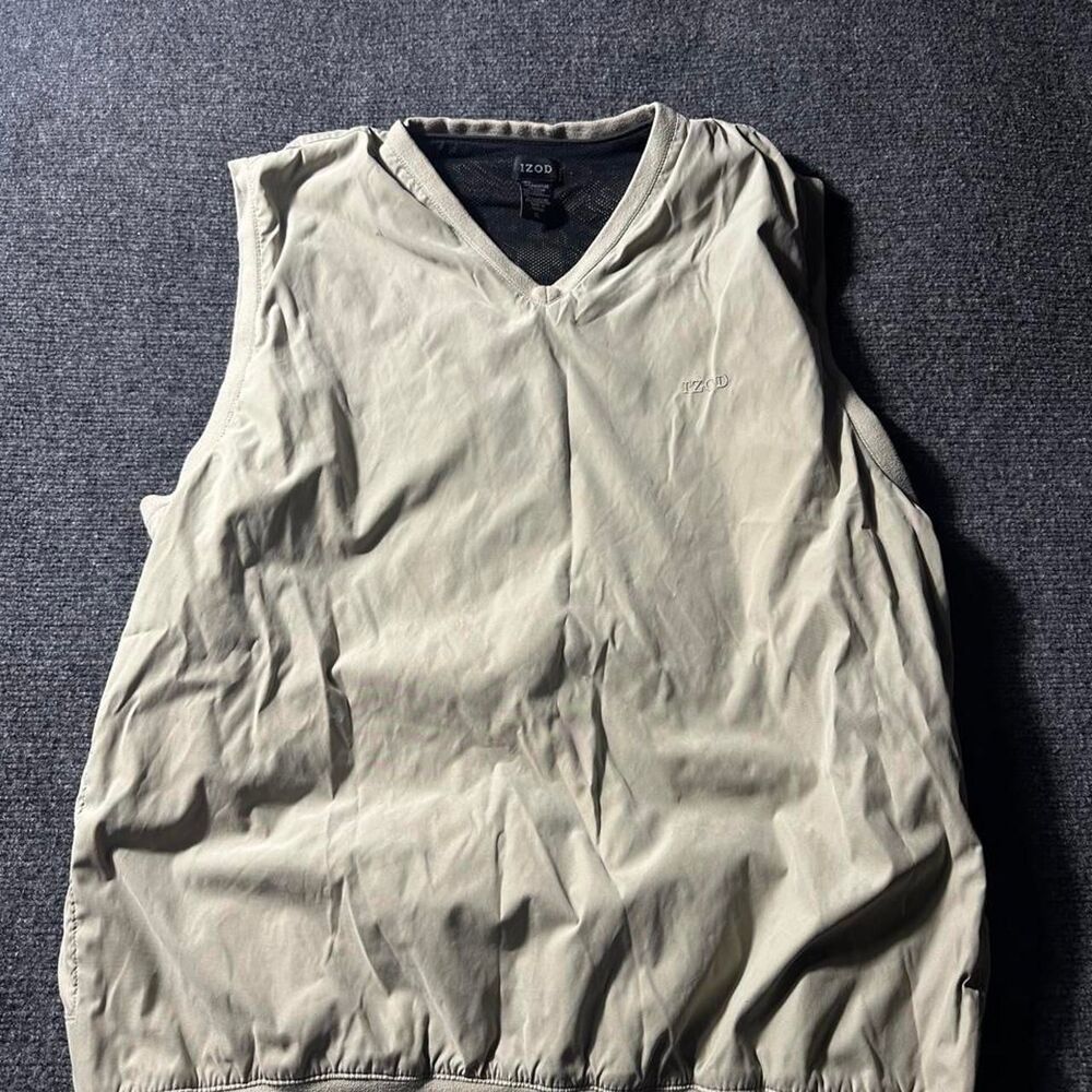 Izod Men's Green and Khaki Gilet